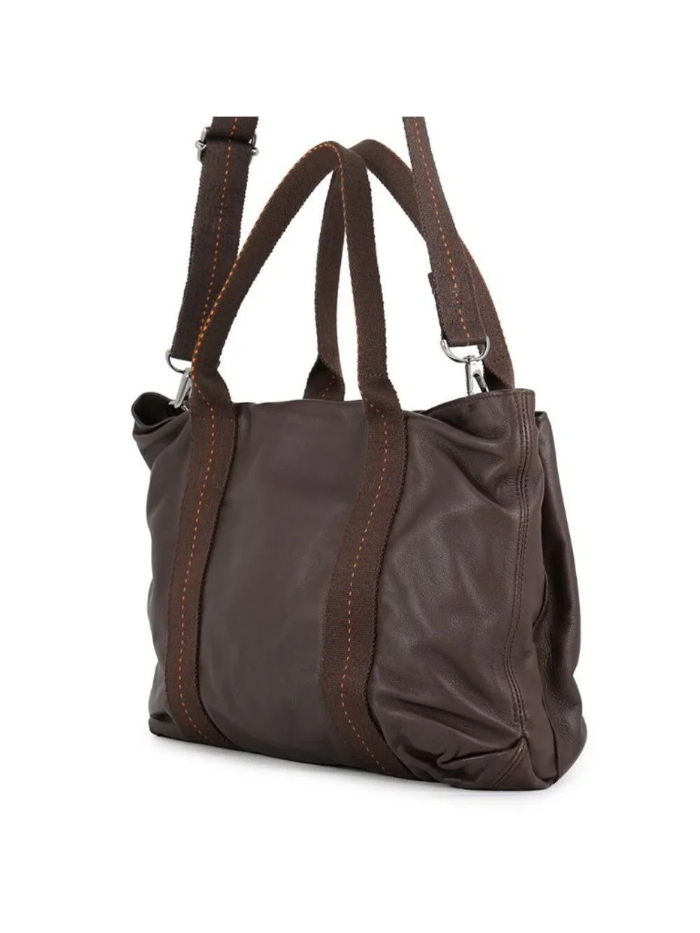 Hermes Tote Bag Caravan Horizontal MM Chocolat Chrome Voderma